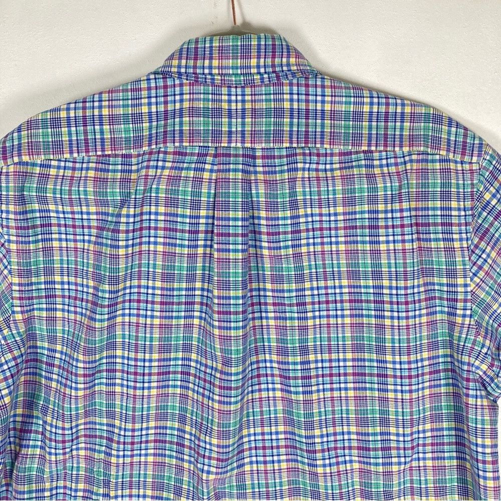 Polo Ralph Lauren Classic Fit Oxford Button Down Shirt Plaid Colorful Mens L - Picture 4 of 16
